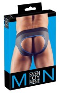 Svenjoyment Jockstrap męski czarno-niebieski M z zamkiem, neopren Svenjoyment