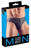 Svenjoyment Stringi Męskie XL z Błyszczącym Zamkiem i Elementami Neoprenu Svenjoyment