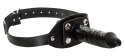 ZADO Double Gag System Skorzany z Paskiem na Głowę Czarny 13 cm ZADO