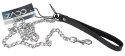 ZADO Skorzana obroża z metalową smyczą 110 cm czarna ZADO