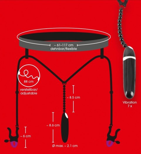 Bad Kitty Model 603510 - Stringi z wibracjami i regulacją, czarne Bad Kitty