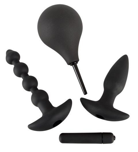 Black Velvets 4-elementowy zestaw intymny silikonowy czarny Black Velvets