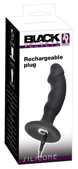 Black Velvets Wibrujący Korek Anatomiczny 7 Trybow Czarny 14 cm Black Velvets