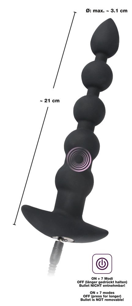 Black Velvets model 60383 - silikonowy korek analny z wibracją, czarny Black Velvets