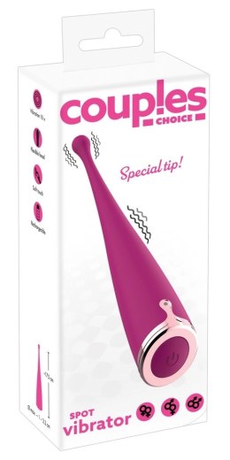 Couples Choice Spot - Wibrator punktowy rożowy, 10 trybow, 17,5 cm Couples Choice
