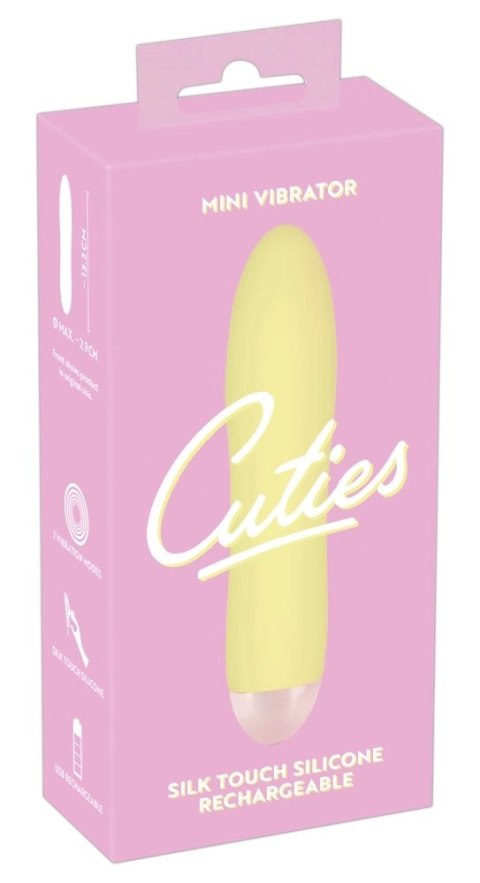 Cuties Mini Wibrator Smukły Żołty 7 Trybow USB 13,2 cm Cuties