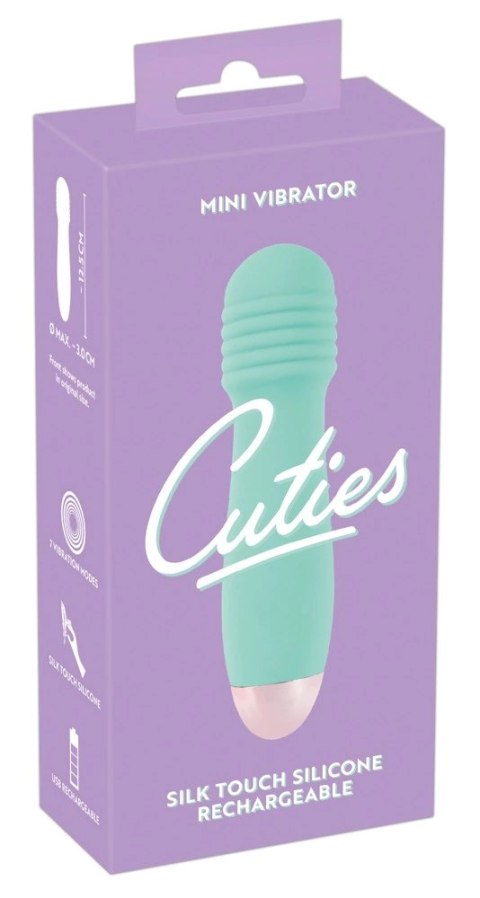 Cuties Zielony Mini Wibrator Rowkowany 7 Trybow Wodoodporny 12,5 cm Cuties