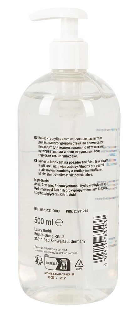 Just Glide Anal żel nawilżający na bazie wody 500ml, formuła wegańska Just Glide