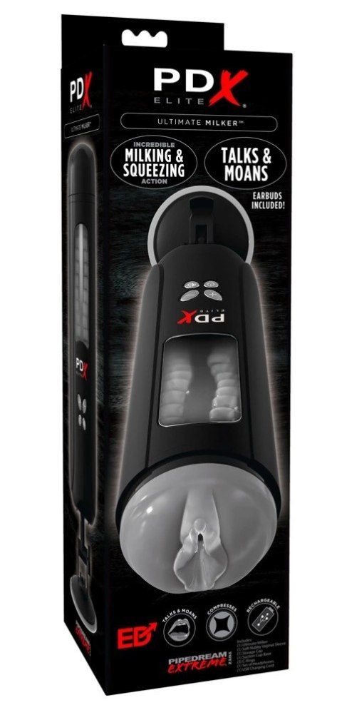 Pipedream PDX Elite Automatic Expert czarny system intymny z dźwiękiem 5-biegowy PDX