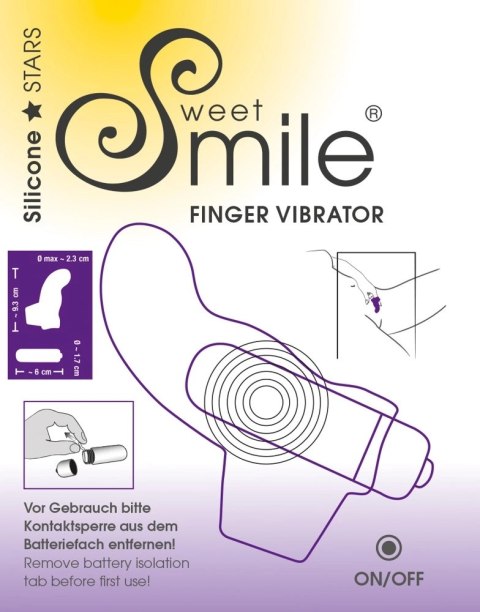 Sweet Smile Wibrator Palcowy Zakrzywiony Fioletowy 9,3 cm Sweet Smile