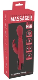 You2Toys Wibrator silikonowy kroliczek podwojny, podgrzewany, czerwony You2Toys