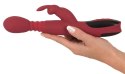 You2Toys Wibrator silikonowy kroliczek podwojny, podgrzewany, czerwony You2Toys
