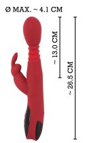 You2Toys Wibrator silikonowy kroliczek podwojny, podgrzewany, czerwony You2Toys