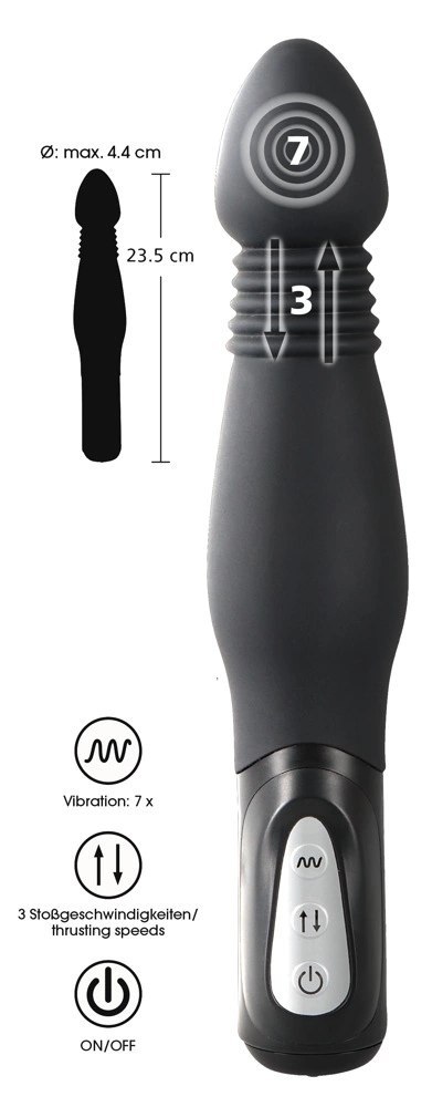 You2Toys Y2T - czarna maszyna intymna z funkcją drgań, 23,5 cm You2Toys