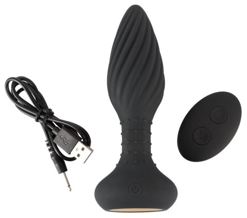 ANOS Plug Obrotowy Silikonowy z Pilotem Bezprzewodowym Czarny 15,1 cm ANOS