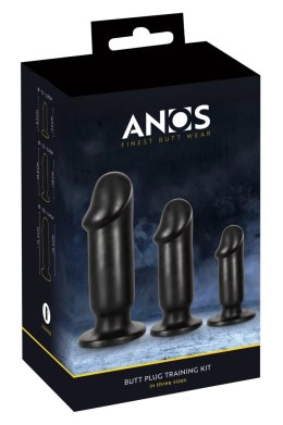 ANOS Plug Training Kit Zestaw 3 elastycznych korkow czarne PVC ANOS