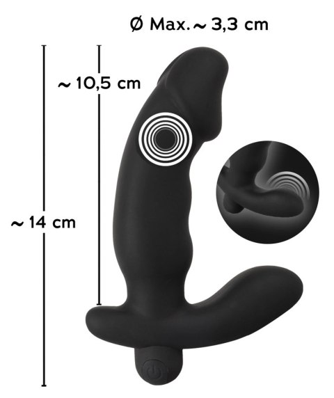 ANOS Wibrator Prostaty 14 cm Czarny Silikonowy 10 Trybow USB ANOS
