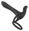 Black Velvets Pierścień wibrujący silikonowy 14 cm czarny USB wodoodporny Black Velvets