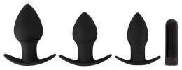 Black Velvets Zestaw 3 korkow z wibracją, silikon, czarny, rożne rozmiary Black Velvets