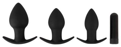 Black Velvets Zestaw 3 korkow z wibracją, silikon, czarny, rożne rozmiary Black Velvets