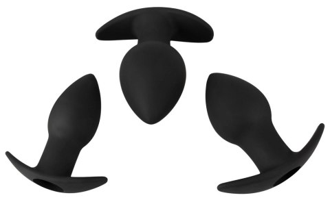 Black Velvets Zestaw 3 korkow z wibracją, silikon, czarny, rożne rozmiary Black Velvets