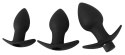 Black Velvets Zestaw 3 korkow z wibracją, silikon, czarny, rożne rozmiary Black Velvets