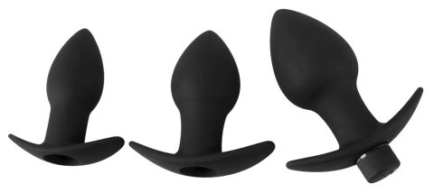 Black Velvets Zestaw 3 korkow z wibracją, silikon, czarny, rożne rozmiary Black Velvets