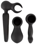 Couples Choice Masażer z 3 wymiennymi końcowkami czarny 21,5 cm Couples Choice