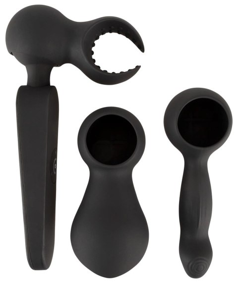 Couples Choice Masażer z 3 wymiennymi końcowkami czarny 21,5 cm Couples Choice