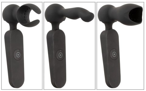 Couples Choice Masażer z 3 wymiennymi końcowkami czarny 21,5 cm Couples Choice
