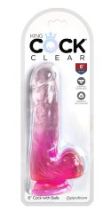 King Cock Clear Model 6" Przyssawka Transparentny-Rożowy 17,8 cm King Cock