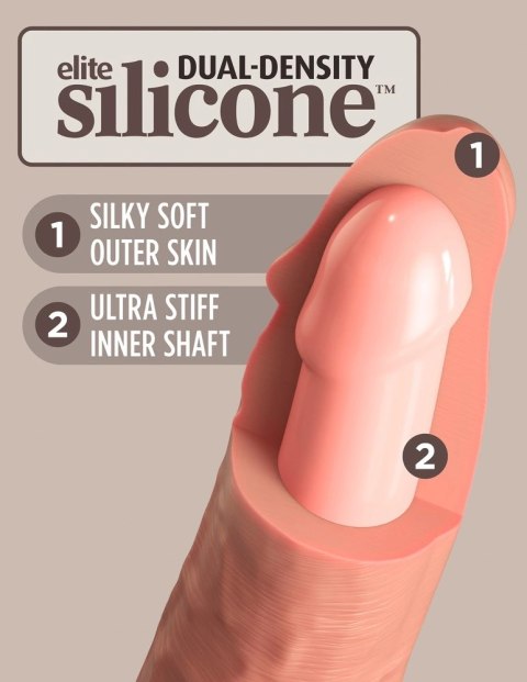 King Cock Elite Model 8" silikonowy, jasny, z przyssawką, 20 cm King Cock