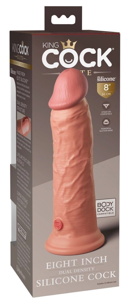 King Cock Elite Model 8" silikonowy, jasny, z przyssawką, 20 cm King Cock