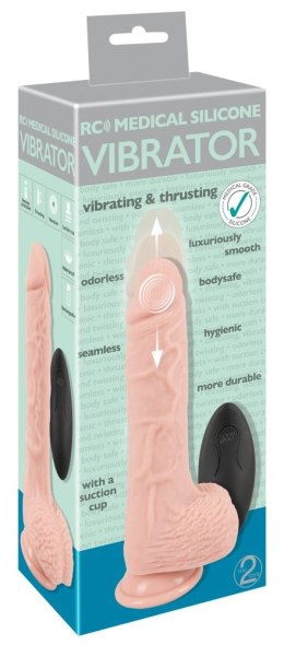 Medical Silicone RC Vibrator 21cm - obracający się, wodoodporny, silikon Medical Silicone