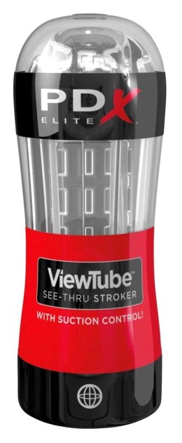 PDX Elite ViewTube - maszyna intymna przezroczysta, system żeberkowany PDX