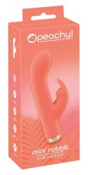 Peachy Mini Rabbit Vibrator model zakrzywiony pomarańczowy silikon 16,7 cm Peachy