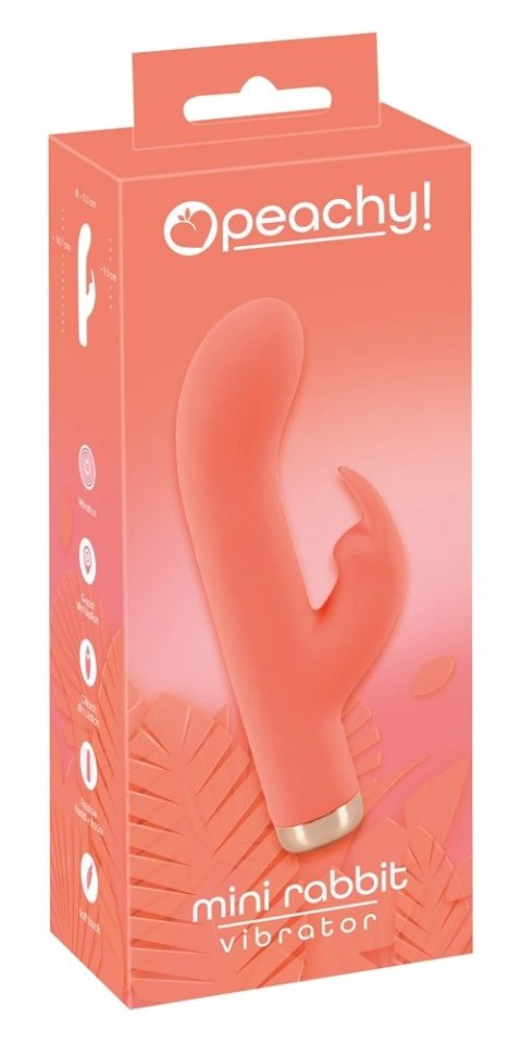 Peachy Mini Rabbit Vibrator model zakrzywiony pomarańczowy silikon 16,7 cm Peachy