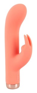 Peachy Mini Rabbit Vibrator model zakrzywiony pomarańczowy silikon 16,7 cm Peachy