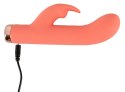 Peachy Mini Rabbit Vibrator model zakrzywiony pomarańczowy silikon 16,7 cm Peachy