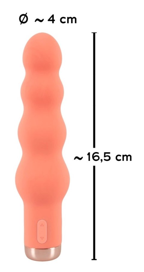 Peachy Mini Wibrator Koralikowy 10 Trybow Wibracji Pomarańczowy 16,5 cm Peachy