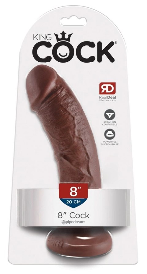 Pipedream King Cock 20 cm ciemny - model anatomiczny z przyssawką PVC King Cock