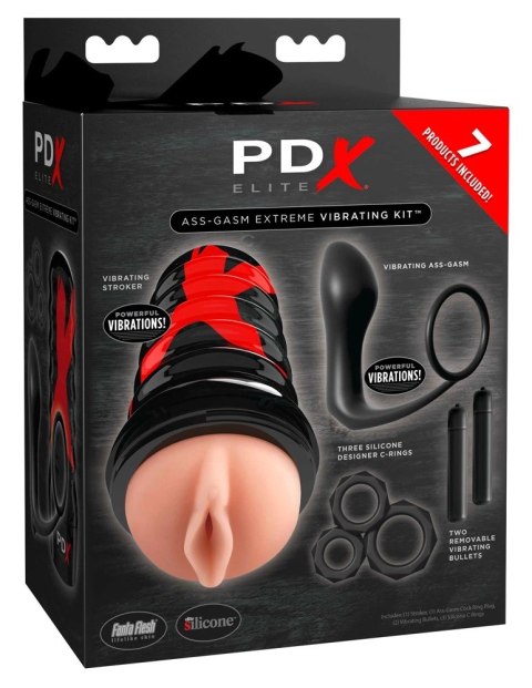 Pipedream PDX Elite 7-elementowy zestaw do masażu i stymulacji, silikon PDX