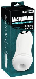 Stroker Model Dual White - System Ssania i Wibracji, 21 cm Stroker