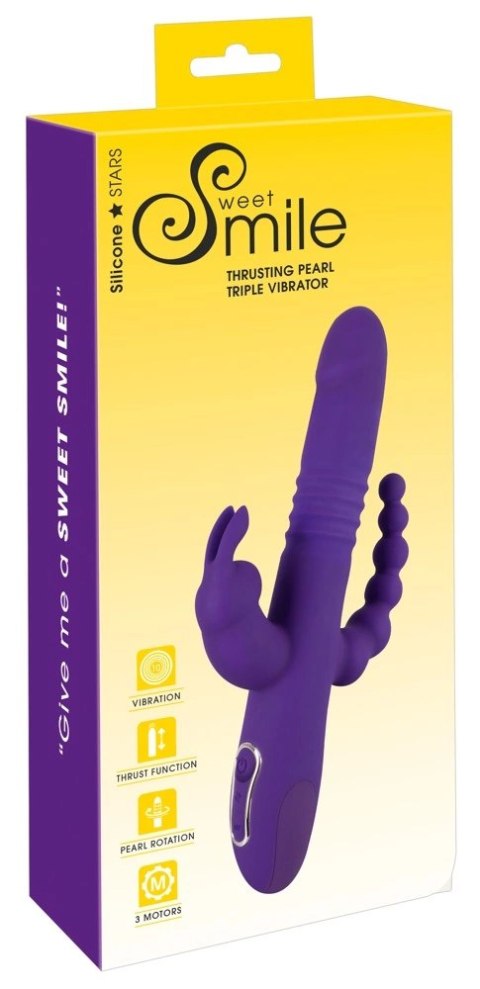 Sweet Smile Thrusting Pearl Triple - wielofunkcyjny model silikonowy USB 26 cm Sweet Smile