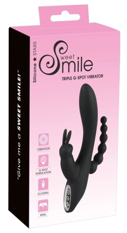 Sweet Smile Triple Stimulator - Model z 7 Trybami Wibracji, Fioletowy Sweet Smile