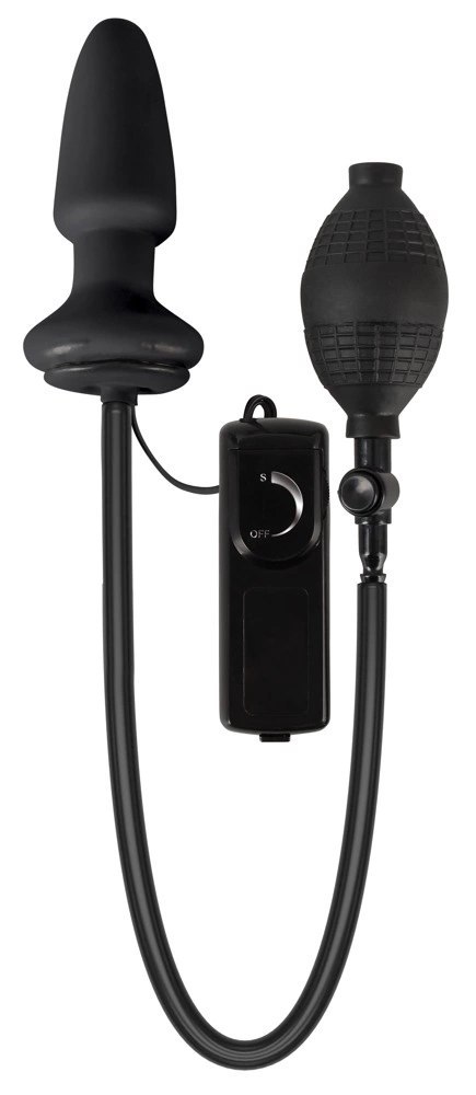 You2Toys Korek z pompką i wibracjami, lateksowy, czarny, 12 cm You2Toys