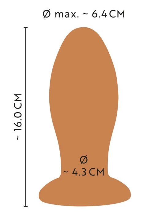 ANOS Big Plug 16 cm z przyssawką, silikonowy, pomarańczowy ANOS