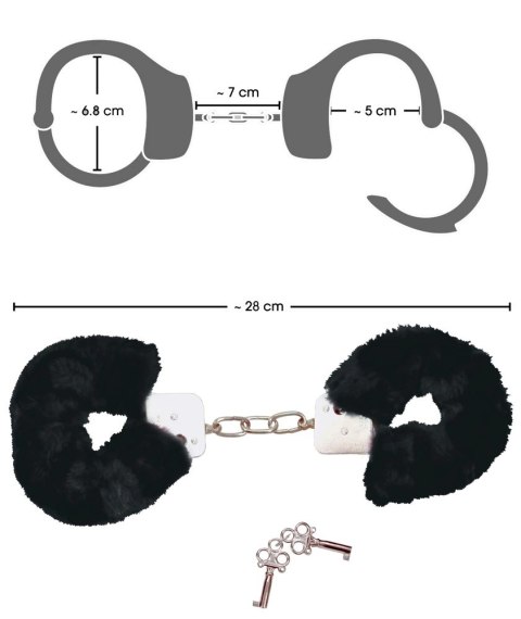 Bad Kitty Kajdanki z Pluszową Osłoną Czarny 28 cm Bad Kitty