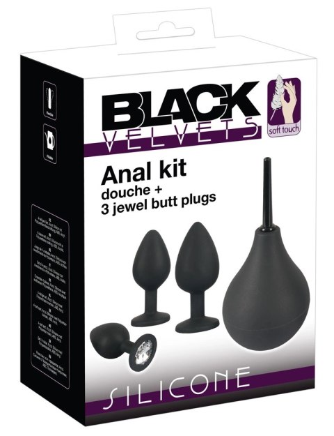 Black Velvets Zestaw 4w1 z prysznicem i 3 aplikatorami, czarny Black Velvets