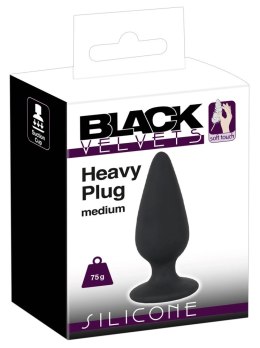 Black Velvets stożkowy korek anatomiczny średni 8,9cm czarny ciężki Black Velvets